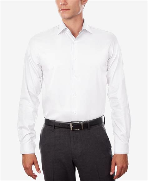 michael michael kors white regular fit non-iron dress shirt|Michael Kors men's stretch shirt.